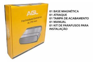 Fechadura Eletrom AL175 AGL Inox - Magntico Porta Porto Vidro