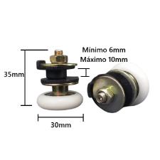 Kit c/ 500 Roldanas Regulagem 1125R p/ Janela Porta Vidro Blindex 8 e 10mm