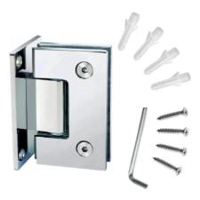 Kit c/ 3 Dobradias 1012 - Gv48 c/ Mola em Ao Inox 304 Estilizada Porta Vidro Box