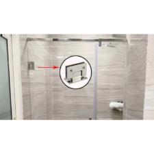 Kit c/ 3 Dobradias 1012 - Gv48 c/ Mola em Ao Inox 304 Estilizada Porta Vidro Box