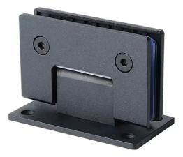 Kit c/ 3 Dobradias 1012 - Gv48 c/ Mola em Ao Inox 304 Preta Estilizada Porta Vidro Box