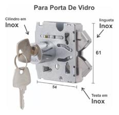 Kit c/ 2 Miolos 3530 (1510F) Redondo Arouca Cilindro 2 Chaves p/ Fechadura Cromado