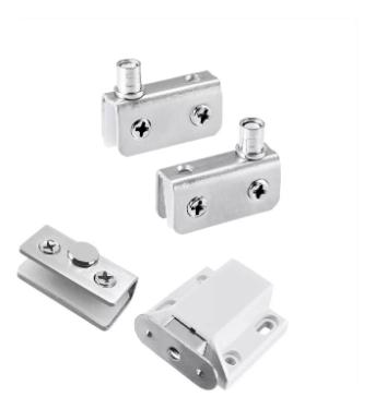 Kit c/ 10 Kits Mini Dobradias p/ Vitrine / Rack com Im Vidros 4 a 8mm