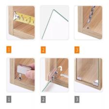 Kit c/ 10 Kits Mini Dobradias p/ Vitrine / Rack com Im Vidros 4 a 8mm