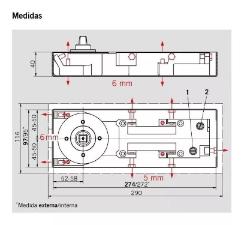 Mola Hidrulica Dormakaba BTS 60T ORIGINAL - Piso Porta Vidro Blindex
