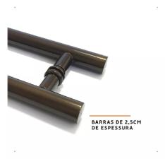 Puxador Bronze 1003 (Mais Escuro) 60cm (40cm Entre Furos) Tubular Redondo Porta Vidro Madeira Porto