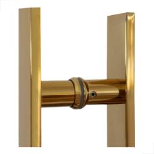 Puxador Dourado 80cm (60cm entre furos) Barra Chata Ao Inox 304 Porta Vidro Madeira Porto