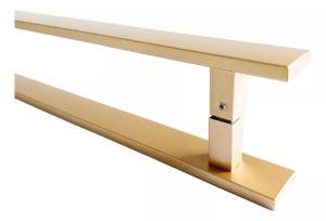 Puxador Dourado 80cm (60cm entre furos) Barra Chata Ao Inox 304 Porta Vidro Madeira Porto