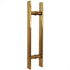 Puxador Dourado 100cm (80cm entre furos) Barra Chata Ao Inox 304 Porta Vidro Madeira Porto