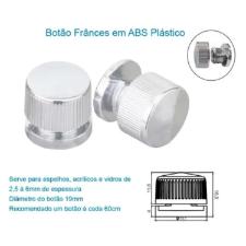 Kit c/ 8 Finessons (Boto Frances) em ABS Cromado + Parafusos p/ Espelhos e Vidros