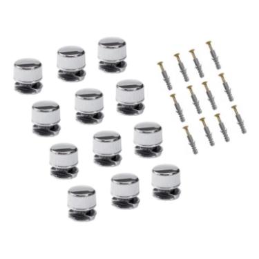 Kit c/ 12 Finessons (Boto Frances) em ABS Cromado + Parafusos p/ Espelhos e Vidros