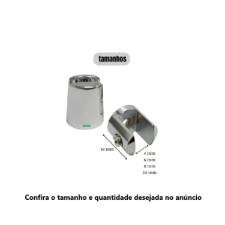Kit c/ 2 Fendas Boca de Jacar 6mm Redonda Cromada + Parafusos p/ Vidro / Prateleiras