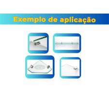 Kit c/ 10 Fendas Boca de Jacar 10mm Redonda Cromada + Parafusos p/ Vidro / Prateleiras