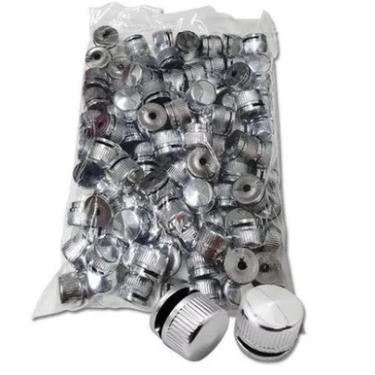 Kit c/ 100 Finessons (Boto Frances) em ABS Cromado para Espelhos e Vidros
