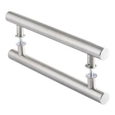 Puxador Aluminio Polido 30cm (20cm Entre Furos) Tubular Redondo Porta Vidro Madeira Porto