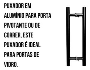 Puxador Preto 30cm (20cm Entre Furos) Tubular Redondo Porta Vidro Madeira Porto