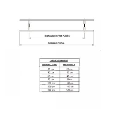 Puxador Branco 40cm (30cm Entre Furos) Tubular Redondo Porta Vidro Madeira Porto
