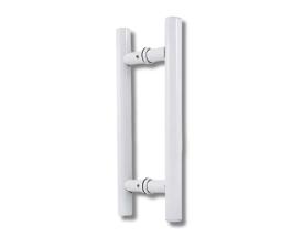 Puxador Branco 40cm (30cm Entre Furos) Tubular Redondo Porta Vidro Madeira Porto