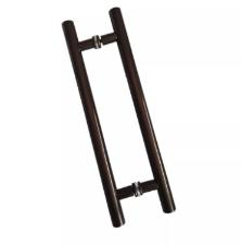 Puxador Bronze 1003 (Mais Escuro) 40cm (30cm Entre Furos) Tubular Redondo Porta Vidro Madeira Porto