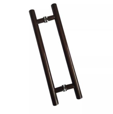 Puxador Bronze 1003 (Mais Escuro) 40cm (30cm Entre Furos) Tubular Redondo Porta Vidro Madeira Porto