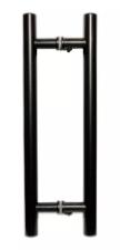 Puxador Preto 40cm (30cm Entre Furos) Tubular Redondo Porta Vidro Madeira Porto