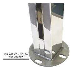 Torre Coluna Pina Inox 304 40cm Base Quadrada Guarda Corpo