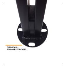 Torre Coluna Pina Inox 304 60cm Preta Base Quadrada Guarda Corpo