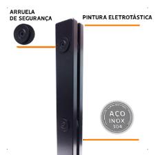 Torre Coluna Pina Inox 304 60cm Preta Base Quadrada Guarda Corpo