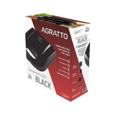 Sanduicheira Agratto Black 127v 750W + Brinde