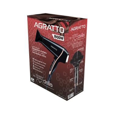 Secador De Cabelos Della Preto 1900w 220v Agratto + Brinde