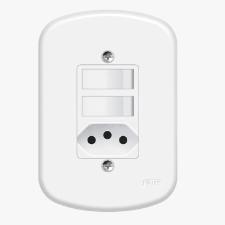 Conjunto Fame Blanc Com Placa 2 Simples + Tomada 2p+t. 1363