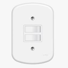 Interruptor Fame Duplo Simples Com Placa 10A/250V Blanc 0627