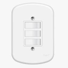 Interruptor Fame Triplo Parelelo Com Placa 10A/250V Blanc 0657