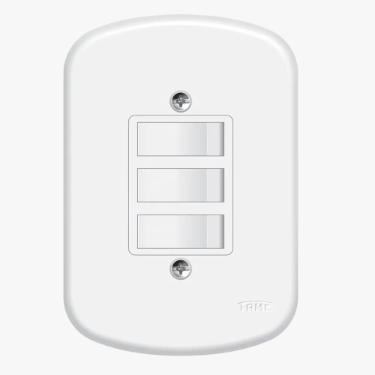Interruptor Fame Triplo Parelelo Com Placa 10A/250V Blanc 0657