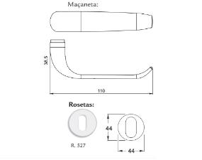 Fechadura Roseta Redonda Cromada WC - Haga
