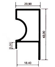 Perfil Pux Pauma 5013 18mm C/ 03mt