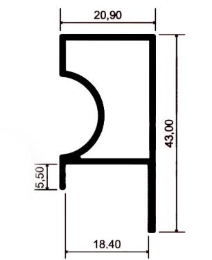 Perfil Pux Pauma 5013 18mm C/ 03mt