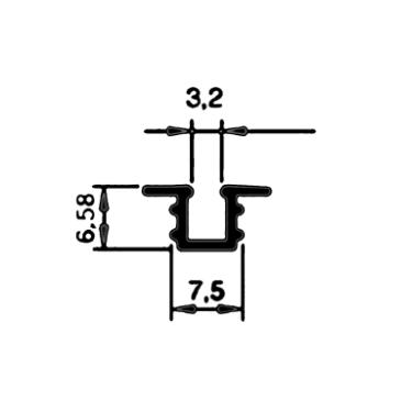 Trilho Inferior Embutir Fino 06mt - RFC