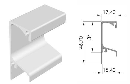 Perfil Aluxa Pux Grap Champagne 15mm Alx-027 C/ 3MT