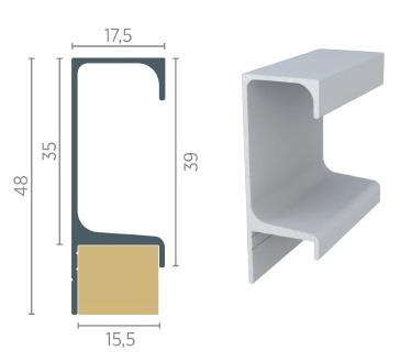 Perfil Rometal Pux Preto 15mm RM-087 (GRAP) C/ 03MT