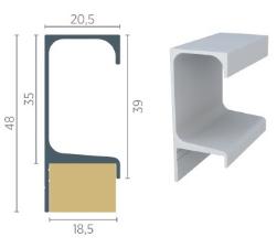 Perfil Rometal Pux Preto 18mm Rm-086 (GRAP) C/ 03MT