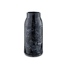 Vaso em Cerâmica Preto com Detalhes Marmorizados 35cm
