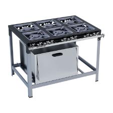 FOGO 6 BOCAS STORI PREMIUM SUPER FORNO 3 QUEIMADORES SIMPLES E 3 DUPLOS 30X30 - METALMAQ