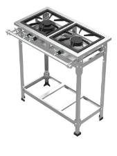FOGO 2 BOCAS EXTRA INOX 1 QUEIMADOR SIMPLES E 1 DUPLO COM ESPERA PARA FORNO 30X30 - VENNCIO