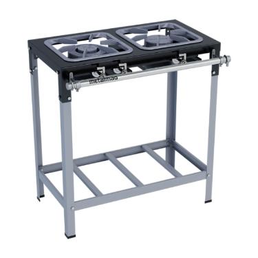 FOGO 2 BOCAS STORI MAX 1 QUEIMADOR SIMPLES E 1 DUPLO 30X30 - METALMAQ