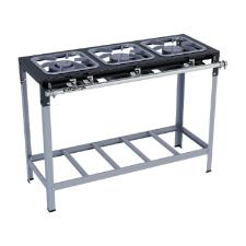 FOGO 3 BOCAS STORI MAX 2 QUEIMADORES SIMPLES E 1 DUPLO 30X30 - METALMAQ