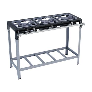 FOGO 3 BOCAS STORI MAX 2 QUEIMADORES SIMPLES E 1 DUPLO 30X30 - METALMAQ