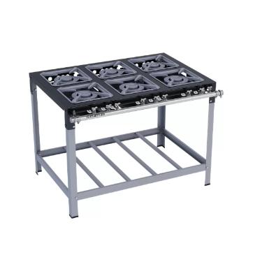 FOGO 6 BOCAS STORI PREMIUM QUEIMADORES DUPLOS 30X30 - METALMAQ
