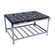 FOGO 6 BOCAS STORI PREMIUM 3 QUEIMADORES SIMPLES E 3 DUPLOS 40X40 - METALMAQ
