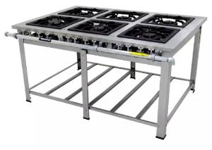 Fogo ind gas maxi inox 6QD Venancio  40X40 perfil 10